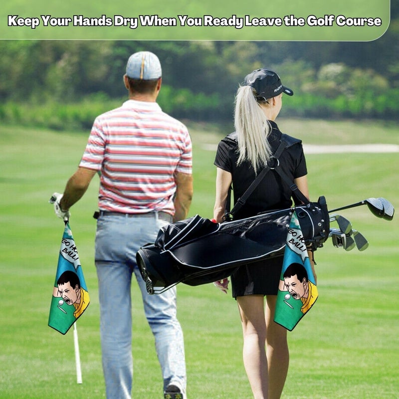 botogift Funny Golf Towel, Printed Golf Towels for Golf Bags with Clip, Golf Gift for Men Husband Boyfriend Dad, Birthday Gifts for Fan - Go Home Ball - Image 5